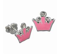 Teenie-Weenie Boucles Doreilles Pour Enfants Boucles Doreilles Clous En Argent 925 Couronne Rose Sdo8105p