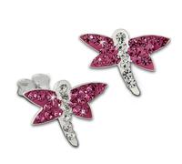 Teenie-Weenie Boucles Doreilles Pour Enfants Boucles Doreilles Clous En Argent 925 Libellule Rose Sdo8021p