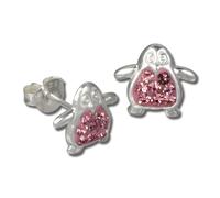 Teenie-Weenie Boucles Doreilles Pour Enfants Boucles Doreilles Clous En Argent 925 Pingouin Rose Sdo8004a