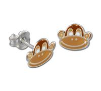 Teenie-Weenie Boucles Doreilles Pour Enfants Boucles Doreilles Clous En Argent 925 Singe Marron Sdo8112n