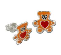 Teenie-Weenie Boucles Doreilles Pour Enfants Boucles Doreilles Clous En Argent 925 Teddy Marron Sdo8104n