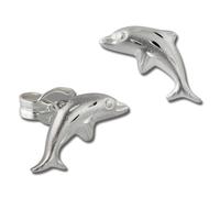 Teenie-Weenie Boucles Doreilles Pour Enfants Boucles Doreilles En Argent Véritable 925 Dauphin Sdo594j