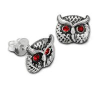 Teenie-Weenie Boucles Doreilles Pour Enfants Clous Doreilles En Argent 925 Tête De Hibou Rouge Sdo8023r