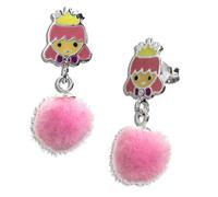 Teenie-Weenie Boucles Doreilles Princesse Pom Poms Boucles Doreilles Enfant Argent 925 Sdo8555a
