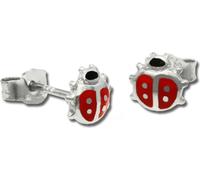 Teenie-Weenie clous d'oreilles enfants argent rouge coccinelle boucles d'oreilles 6mm SDO211R