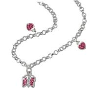 Teenie-Weenie Collier 925 Argent 38cm Papillon Coeurs Bijoux D2SDK01838
