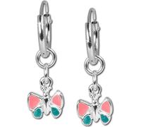 Teenie-Weenie créoles 13mm rose boucles d'oreilles argent papillon enfants D2SDO081