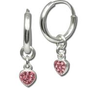 Teenie-Weenie Créoles pour enfants 925 argent rose coeur boucles d'oreilles SDO091A