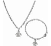 Teenie-Weenie Enfants Set de Bijoux Chaîne Bracelet 925 Argent Ange Zirconia SDS19W