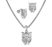 Teenie-Weenie Ensemble De Bijoux Pour Enfants Collier Et Boucles Doreilles Hibou En Argent 925 Sds49133