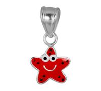Teenie-Weenie Pendentif Chaîne Étoile De Mer Argent Massif Émail Rouge Sdh8101r