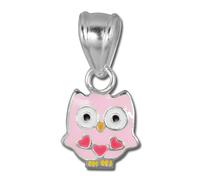 Teenie-Weenie Pendentif Chaîne Hibou Argent Sterling 925 Émail Rose Sdh8103a