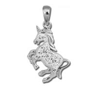 Teenie-Weenie Pendentif Chaîne Licorne Argent Sterling 925 Paillettes Blanches Sdh458w