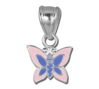 Teenie-Weenie Pendentif Chaîne Papillon Argent Rose Violet Émail Sdh8102a