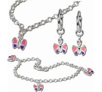 Teenie-Weenie SET Collier Bracelet Boucles d'oreilles Argent 925 Papillon rose SDS17