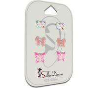 Teenie-Weenie Set de bijoux 3 boucles d'oreilles Boucles d'oreilles ARGENT Papillons SDS802A