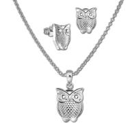 Teenie-Weenie Set de bijoux Collier et boucles d'oreilles en argent 925 Chouette Enfants SDS49133