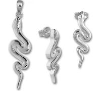 Teenie-Weenie Set de bijoux pendentif et boucles d'oreilles serpent argent véritable SDS4912J