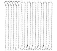 Teenitor Lot de 12 chaînes à panier à suspendre, 6 pcs 88,9 cm et 6 pcs 33 cm Poulet mangeoires à suspendre Chaîne avec clip et crochet, chaînes métalliques de remplacement pour pots de cage à