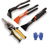 TEENO 4pcs Pince à plier, pince à plier 0° 45° 90° avec cisaille à tôle, largeur de mâchoire 60mm, en acier au carbone, cisaille à métaux Cr-V avec gants