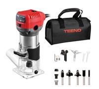 TEENO Affleureuse Défonceuse Électrique 710W,13000-33000RPM,5 Fraises 1/4"", 6 Vitesses, Housse Anti Poussière,3 Pinces(6/6.35/8mm)