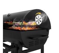 TEENO Barbecue Charbon de Bois,Grille Barbecue,avec Grille de Cuisson XXL Grande Taille,Gants Anti-BrûLures, ThermomèTre,Tiroir à Cendres, éVent RéGlable((with Cloth Cover)