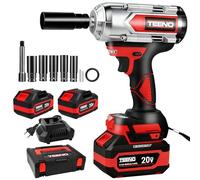 TEENO hoc Sans Fil Brushless 1000 Nm, 1/2" avec 2 Batteries 4.0Ah & Chargeur, 5 Douilles 17/19/21/22/24mm & Prolongateur, Rallonge, Perceuse à Choc Brushless pour Auto et Maison