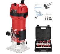 TEENO Défonceuse Affleureuse Électrique 800W 31000 RPM , Affleureuse à Bois Avec 15 Fraises à Défoncer Que