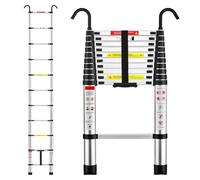 TEENO Échelle Telescopique 3,2 M en Aluminium, Escabeau Telescopique Pliable avec Crochet Amovible, Charge Max 150 kg
