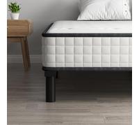 TEENO Ensemble Matelas et Sommier 140x190cm, Matelas en Mousse A Mémoire et Robuste Cadre de lit en Fer avec 9 Pieds, épaisseur 15cm,7 Zones Parfaitement logé