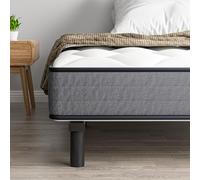 TEENO Ensemble Matelas et Sommier 90x190cm,Matelas à Ressorts ensachés et Robuste Cadre de lit en Fer avec 6 Pieds, Lit Complet, épaisseur 18cm