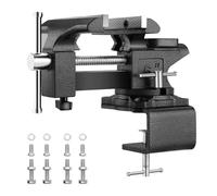 TEENO Etau,Etau D'établi Rotatif à 270°,Largeur de Mâchoire 150mm Étaux d'Établi Acier moulé, force de serrage de 1000 kg,Avec pince de table