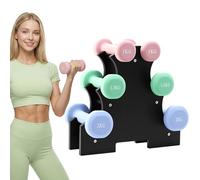 TEENO Haltères Néoprène 1kg 1.5kg 2kg avec Support - Set de 6 Haltères Musculation pour Femmes & Hommes, Antidérapants, Fitness à Domicile, Entraînement Bras Épaules