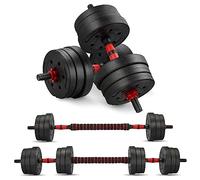 TEENO Kit Haltères Musculation, 20 kg, comprenant des haltères, une barre, Fitness, Musculation