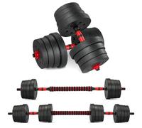 TEENO Kit Haltères Musculation, 30 kg, comprenant des haltères, une barre, Fitness, Musculation