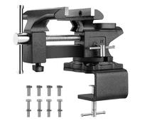 TEENO Largeur de Mâchoire 150mm Étaux d'Établi Acier moulé, force de serrage de 1000 kg, amovible,Socle d'établi, pivotant et polyvalent