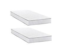 TEENO Lot de 2 Matelas 90x190 cm Luxe Mousse à mémoire Gel Mousse HR Confort Équilibré