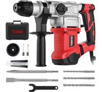 TEENO Marteau perforateur SDS-Plus 1500W avec 6 vitesses, 4 fonctions et débrayage de sécurité - Outil professionnel pour le béton, le métal, etc.