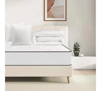 TEENO Matelas 140x190 epaissier 16CM avec Couette et Oreillers Luxe Mousse à mémoire Gel Mousse HR Confort Équilibré