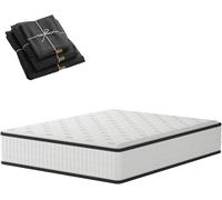 TEENO Matelas 140x190,et Parure de lit 4 pièces,Mousse 16 cm et Mousse A Mémoire Matelas,Parfait Soutien Haute Resilience Ultra Respirante,réversible à Deux Faces