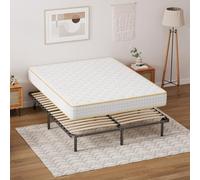 TEENO-Matelas 160 x 200 en Mousse+Sommier160 x 200 tapissier volige + 4 Pieds et 26 Lattes, Parfait Soutien Haute Resilience Ultra Respirante, Matelas réversible à Deux Faces entièrement utilisables