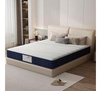 TEENO Matelas à Ressorts 140x190, 22 cm d'épaisseur, Mousse à mémoire de Forme, 7 Zones de Confort, résistant et Durable, Support à Haute résilience, Respirant