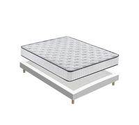 TEENO-Matelas en Mousse(160 x 200, 22CM) + Sommier tapissier volige + 4 Pieds et 26 Lattes, Parfait Soutien Haute Resilience Ultra Respirante, Matelas réversible à Deux Faces entièrement utilisables