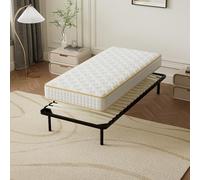 TEENO-Matelas en Mousse, Parfait Soutien Haute Resilience Ultra Respirante, Matelas réversible à Deux Faces entièrement utilisables (Épaisseur 18, 90x190cm Matelas+Sommier(Style 1))