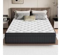 TEENO Matelas Hybride 160x200x25cm Ferme - Mousse à mémoire de Forme - Ressorts ensachés - Noir