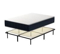 TEENO Mémoire Ensemble Composè,Matelas en Mousse 140x190x28 cm et Mousse A Mémoire Matelas +Sommier à Lattes sur Pieds-9 Inclus
