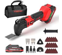 TEENO Outil Multifonction Oscillant Sans Fil 20V, Brushless Outil Multifonction Sans Fil avec 6 Vitesses Variables, 8500-21000 tr/min, Chargeur, Angle Oscillant 4°, Pour Racler, Polir, Couper