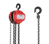 TEENO Palan à Chaîne Manuel 1 tonne avec crochet pour charges lourdes, Hauteur de Levage 5 m, Poulie a Chaine Agriculture Sylviculture Industrie Paysagisme Atelier,Rouge