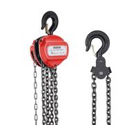 TEENO Palan à Chaîne Manuel 2 tonne avec crochet pour charges lourdes, Hauteur de Levage 5 m, Poulie a Chaine Agriculture Sylviculture Industrie Paysagisme Atelier,Rouge