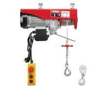 TEENO Palan électrique 1450W 20 m, Surcharge Ascenseur Treuil électrique 220V, Suspension Simple et Double 400KG/800KG,6 m/min |12 m/min Rouge